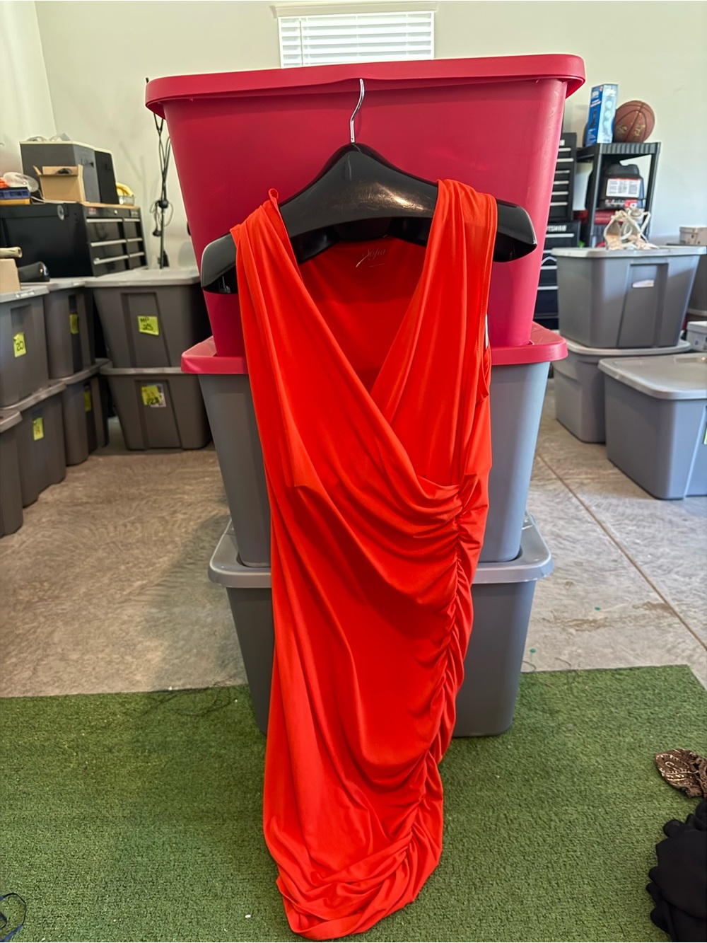 sofia by sofia vergara One-Shoulder Ruched Red Evening Dress 105